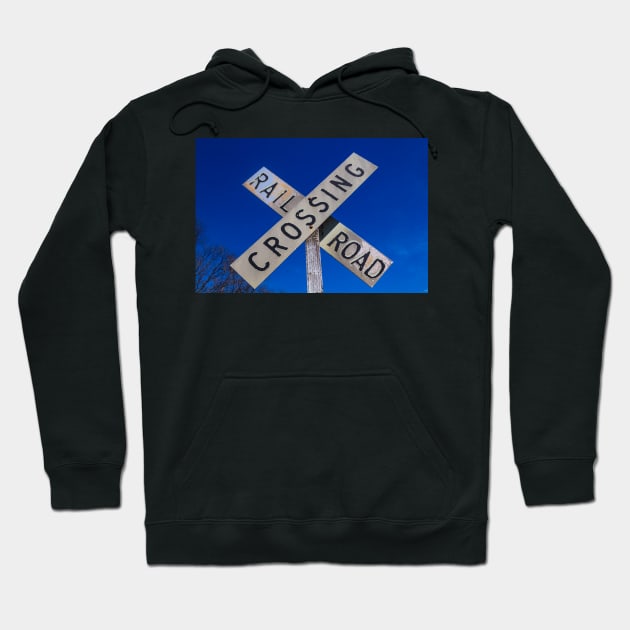 Old Railroad Crossing Sign Hoodie by photogarry